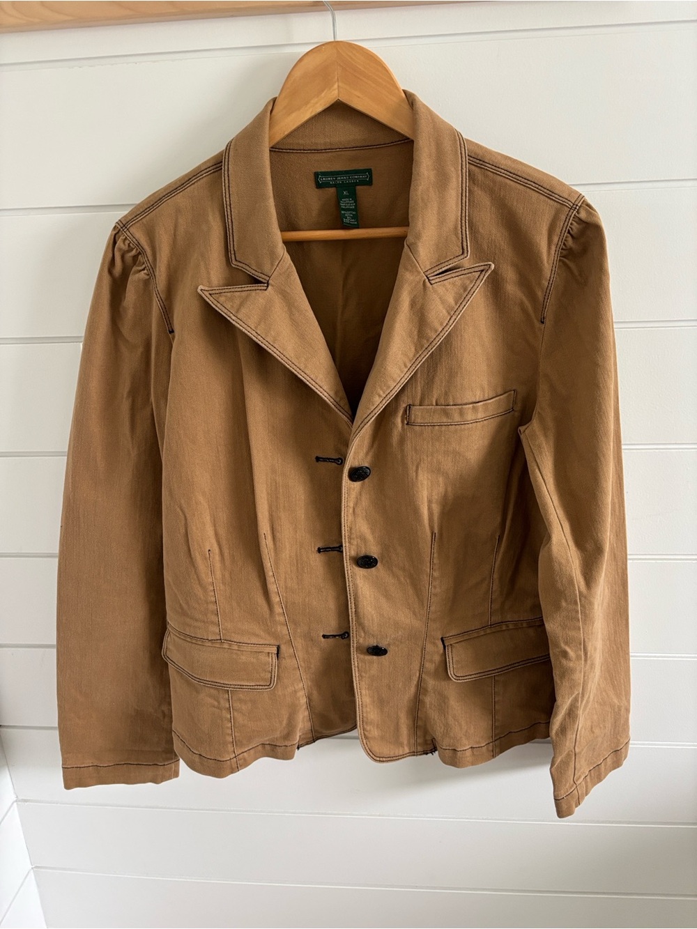 Ralph Lauren Women's Tan Cotton Blazer Jacket